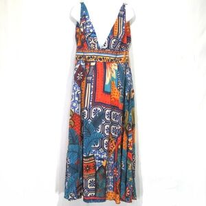 FARM ⚜ WOMEN'S VISCOSE FOREST TILES MIDI DRESS